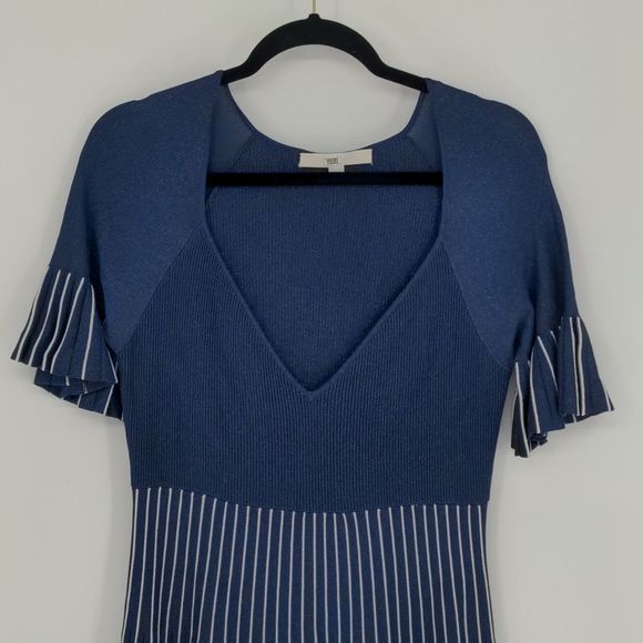 Jonathan Simkhai Women's Pleated Metallic Stretch-Knit A-Line Dress Size Large - Picture 2 of 16